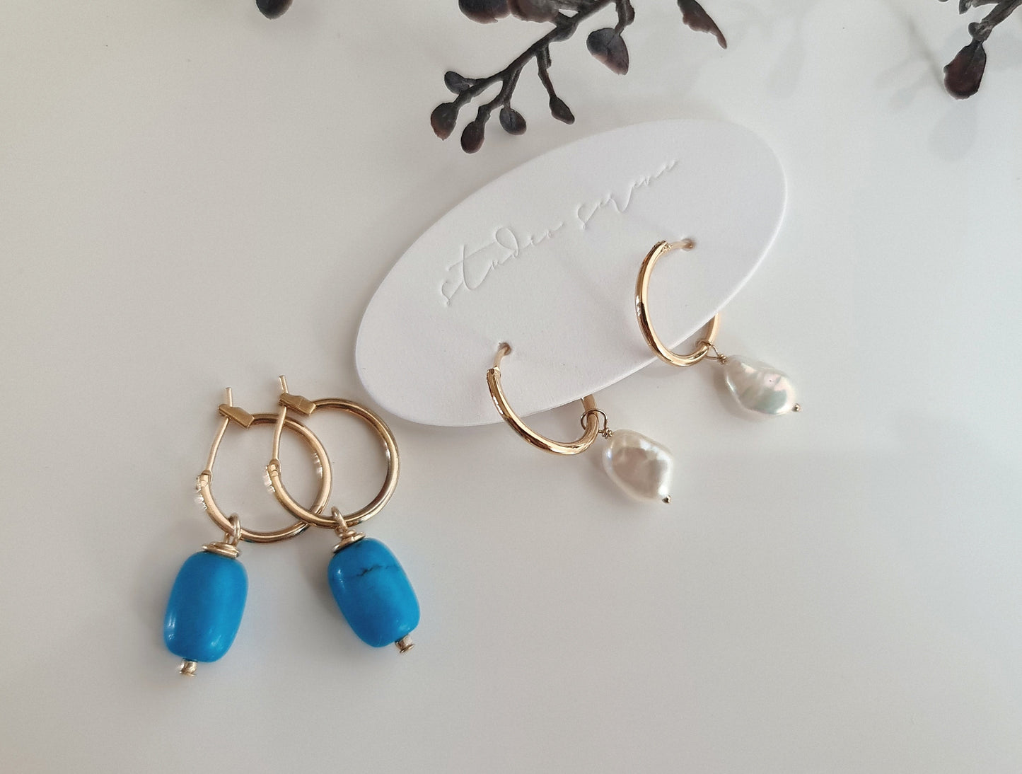 Heart Hoops - Gold-filled hypoallergenic - interchangeable charms