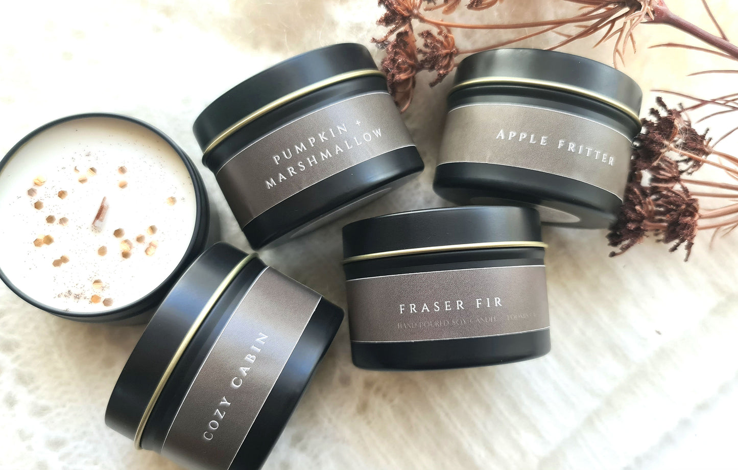 Travel Tin Candles 4oz Soy wax